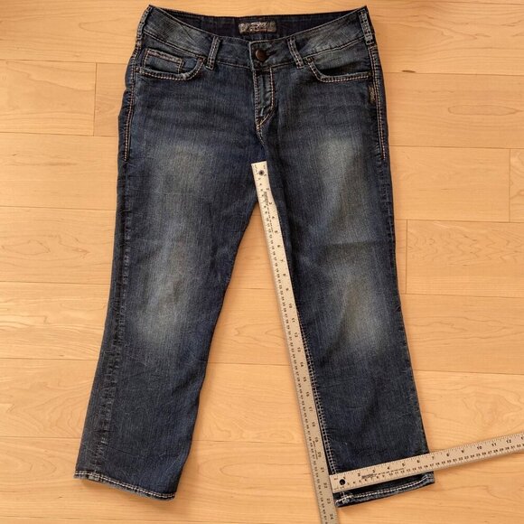 Silver Jeans Co. Womens Suki Capri Mid Rise Straight leg Crop blue Jeans size 29 - Picture 8 of 11